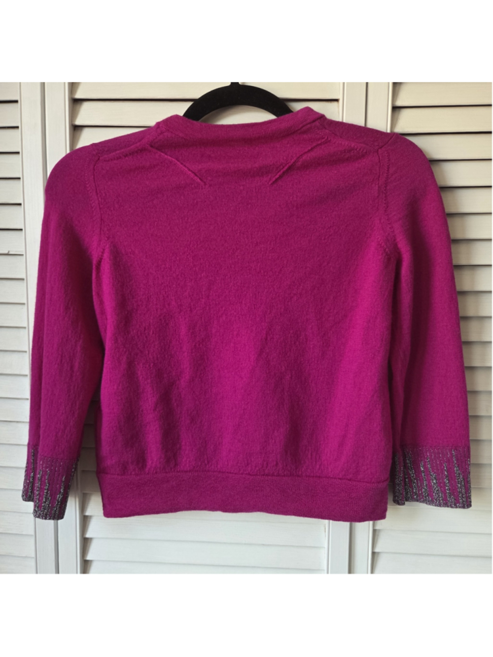 Women's ZADIG & VOLTAIRE Fuchsia & Silver Crew Neck Sweater S - Picture 13 of 13